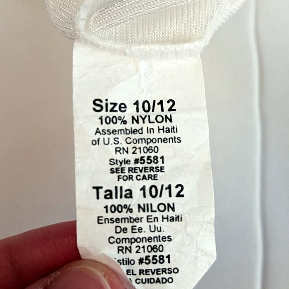 Vtg Slip Skirt Girls 10-12 White Layering Basic - Picture 3 of 3